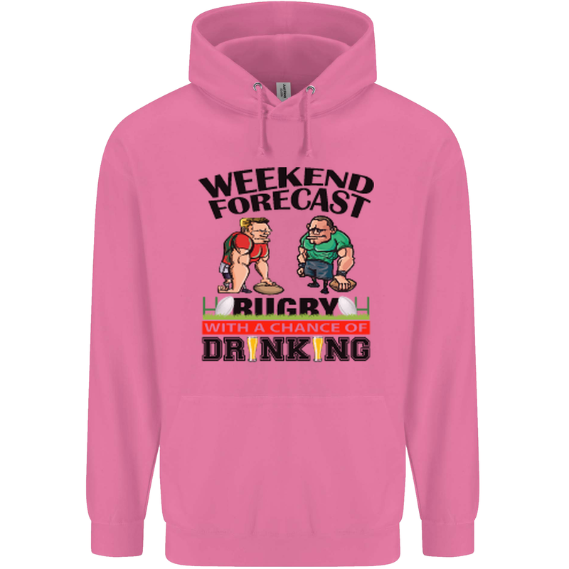 Weekend Forecast Rugby Funny Beer Alcohol Mens 80% Cotton Hoodie Azelea