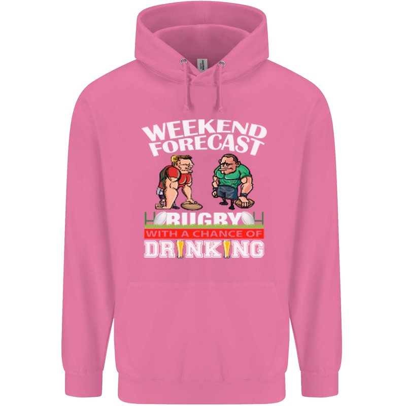 Weekend Forecast Rugby Funny Beer Alcohol Mens 80% Cotton Hoodie Azelea