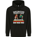 Weekend Forecast Rugby Funny Beer Alcohol Mens 80% Cotton Hoodie Black