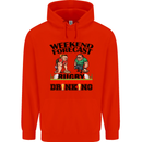 Weekend Forecast Rugby Funny Beer Alcohol Mens 80% Cotton Hoodie Bright Red