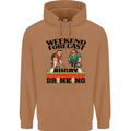 Weekend Forecast Rugby Funny Beer Alcohol Mens 80% Cotton Hoodie Caramel Latte