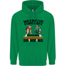 Weekend Forecast Rugby Funny Beer Alcohol Mens 80% Cotton Hoodie Irish Green
