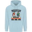 Weekend Forecast Rugby Funny Beer Alcohol Mens 80% Cotton Hoodie Light Blue