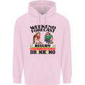 Weekend Forecast Rugby Funny Beer Alcohol Mens 80% Cotton Hoodie Light Pink