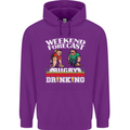 Weekend Forecast Rugby Funny Beer Alcohol Mens 80% Cotton Hoodie Purple
