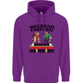 Weekend Forecast Rugby Funny Beer Alcohol Mens 80% Cotton Hoodie Purple