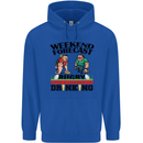 Weekend Forecast Rugby Funny Beer Alcohol Mens 80% Cotton Hoodie Royal Blue