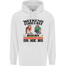 Weekend Forecast Rugby Funny Beer Alcohol Mens 80% Cotton Hoodie White