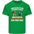 Weekend Forecast Rugby Funny Beer Alcohol Mens Cotton T-Shirt Tee Top Irish Green