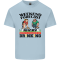 Weekend Forecast Rugby Funny Beer Alcohol Mens Cotton T-Shirt Tee Top Light Blue
