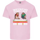 Weekend Forecast Rugby Funny Beer Alcohol Mens Cotton T-Shirt Tee Top Light Pink