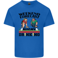 Weekend Forecast Rugby Funny Beer Alcohol Mens Cotton T-Shirt Tee Top Royal Blue
