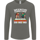 Weekend Forecast Rugby Funny Beer Alcohol Mens Long Sleeve T-Shirt Charcoal