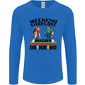 Weekend Forecast Rugby Funny Beer Alcohol Mens Long Sleeve T-Shirt Royal Blue