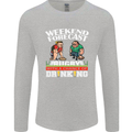 Weekend Forecast Rugby Funny Beer Alcohol Mens Long Sleeve T-Shirt Sports Grey