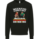 Weekend Forecast Rugby Funny Beer Alcohol Mens Sweatshirt Jumper Black