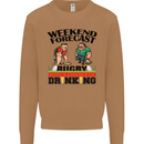 Weekend Forecast Rugby Funny Beer Alcohol Mens Sweatshirt Jumper Caramel Latte
