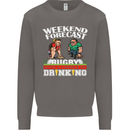 Weekend Forecast Rugby Funny Beer Alcohol Mens Sweatshirt Jumper Charcoal