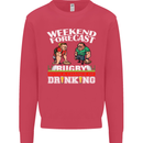 Weekend Forecast Rugby Funny Beer Alcohol Mens Sweatshirt Jumper Heliconia