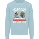 Weekend Forecast Rugby Funny Beer Alcohol Mens Sweatshirt Jumper Light Blue