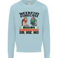 Weekend Forecast Rugby Funny Beer Alcohol Mens Sweatshirt Jumper Light Blue