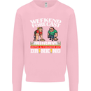 Weekend Forecast Rugby Funny Beer Alcohol Mens Sweatshirt Jumper Light Pink