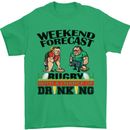 Weekend Forecast Rugby Funny Beer Alcohol Mens T-Shirt Cotton Gildan Irish Green