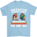 Weekend Forecast Rugby Funny Beer Alcohol Mens T-Shirt Cotton Gildan Light Blue