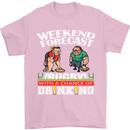 Weekend Forecast Rugby Funny Beer Alcohol Mens T-Shirt Cotton Gildan Light Pink