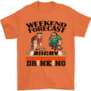 Weekend Forecast Rugby Funny Beer Alcohol Mens T-Shirt Cotton Gildan Orange