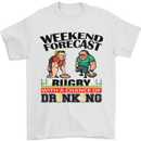 Weekend Forecast Rugby Funny Beer Alcohol Mens T-Shirt Cotton Gildan White