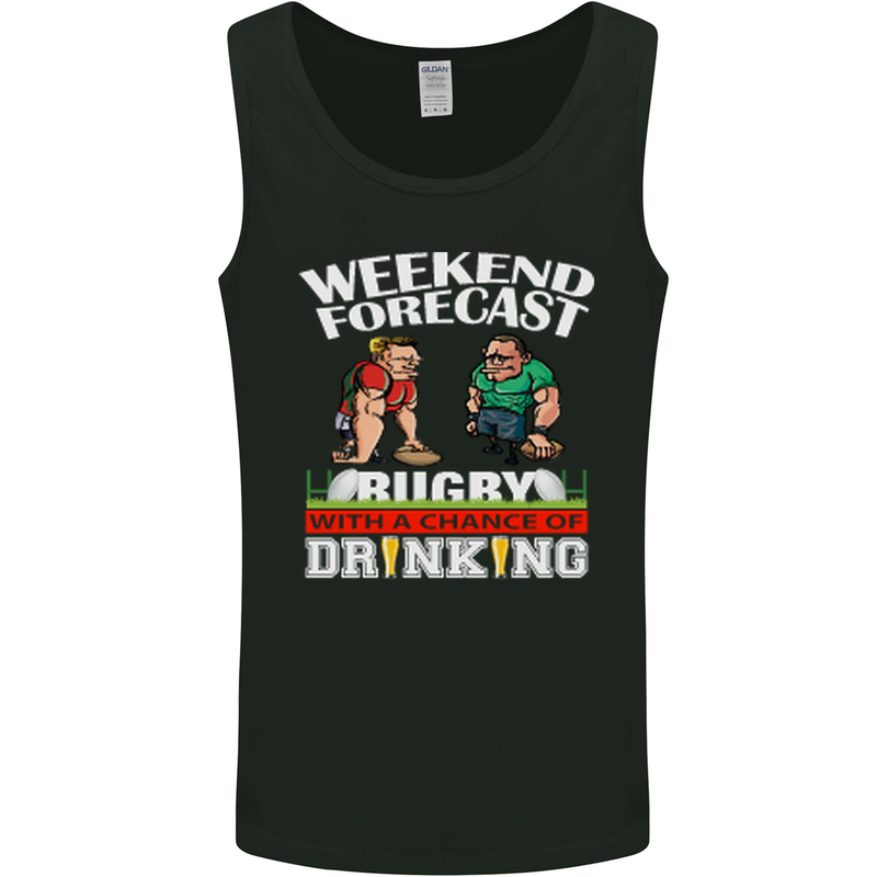 Weekend Forecast Rugby Funny Beer Alcohol Mens Vest Tank Top Black