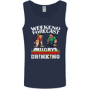 Weekend Forecast Rugby Funny Beer Alcohol Mens Vest Tank Top Navy Blue