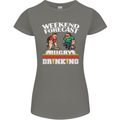 Weekend Forecast Rugby Funny Beer Alcohol Womens Petite Cut T-Shirt Charcoal