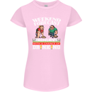 Weekend Forecast Rugby Funny Beer Alcohol Womens Petite Cut T-Shirt Light Pink