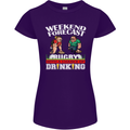 Weekend Forecast Rugby Funny Beer Alcohol Womens Petite Cut T-Shirt Purple