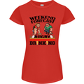 Weekend Forecast Rugby Funny Beer Alcohol Womens Petite Cut T-Shirt Red