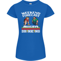 Weekend Forecast Rugby Funny Beer Alcohol Womens Petite Cut T-Shirt Royal Blue