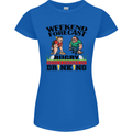 Weekend Forecast Rugby Funny Beer Alcohol Womens Petite Cut T-Shirt Royal Blue