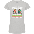 Weekend Forecast Rugby Funny Beer Alcohol Womens Petite Cut T-Shirt Sports Grey