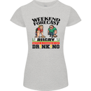 Weekend Forecast Rugby Funny Beer Alcohol Womens Petite Cut T-Shirt Sports Grey