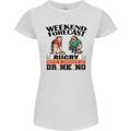 Weekend Forecast Rugby Funny Beer Alcohol Womens Petite Cut T-Shirt White