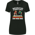 Weekend Forecast Rugby Funny Beer Alcohol Womens Wider Cut T-Shirt Black