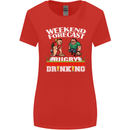 Weekend Forecast Rugby Funny Beer Alcohol Womens Wider Cut T-Shirt Red
