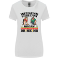 Weekend Forecast Rugby Funny Beer Alcohol Womens Wider Cut T-Shirt White