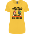 Weekend Forecast Rugby Funny Beer Alcohol Womens Wider Cut T-Shirt Yellow