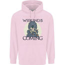 Weekend Funny Beer Cider Wine Alcohol Gin Childrens Kids Hoodie Light Pink