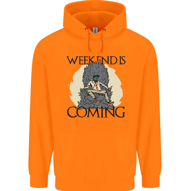 Weekend Funny Beer Cider Wine Alcohol Gin Childrens Kids Hoodie Orange
