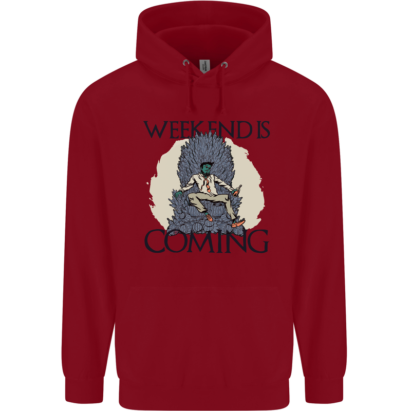 Weekend Funny Beer Cider Wine Alcohol Gin Childrens Kids Hoodie Red