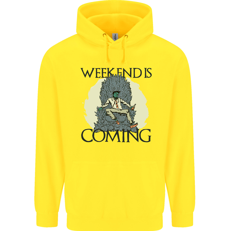 Weekend Funny Beer Cider Wine Alcohol Gin Childrens Kids Hoodie Yellow